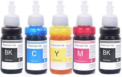 GREENBERRI Ink Compatible For 130,L220,L310,L360,L361,L380,L405,L565,L365,L485,L1300 Black + Tri Color Combo Pack Ink Bottle