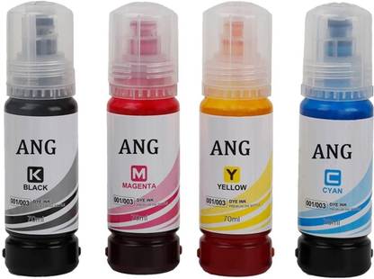 Ang Compatible Refill ink for Eosn 6190 L4750 L5190 Printer Black + Tri Color Combo Pack Ink Bottle