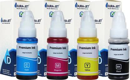 Dura-Jet Refill GI 790 Ink for CN Pixma G2010, G2000, G2012,-(C/M/Y/Bk-70gx4) - 502867 Black + Tri Color Combo Pack Ink Bottle