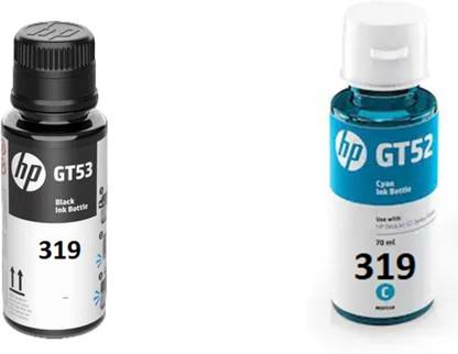 HP ORIGINAL INK BOTTLE FOR HP INK TANK 319 INK TANK PRINTER BLACK & CYAN COMBO Cyan Ink Bottle