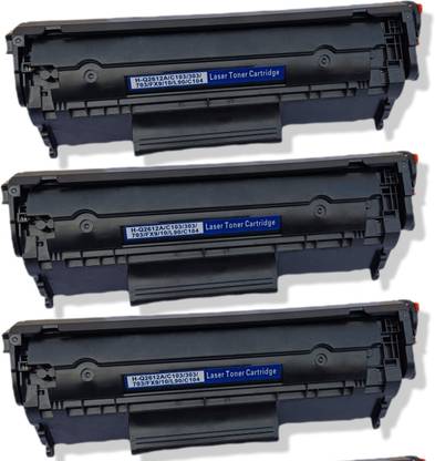 smartprint (PREMIUM QUALITY) 12A/Q 2612A Toner Cartridge - pack of 3 nos Black Ink Toner