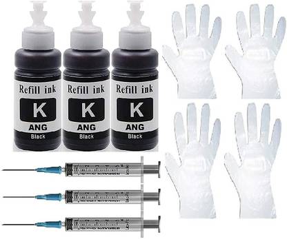Ang INK Syringe & Gloves FOR 805, 682, 678, 802, 901, 818,22, 27, 46, 56, 57, 680 Black Ink Cartridge