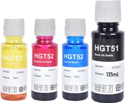 R C Print Compatible Refill Ink with Hp 310 315 319 410 415 419 GT5810,GT5820 Black + Tri Color Combo Pack Ink Bottle