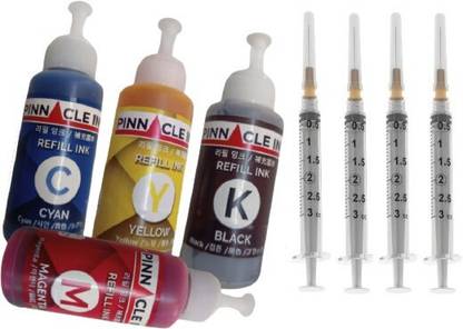 Pinnacle Ink Refill Compatible Ink For HP DeskJet 2729 All-in-One Printer Black + Tri Color Combo Pack Ink Bottle