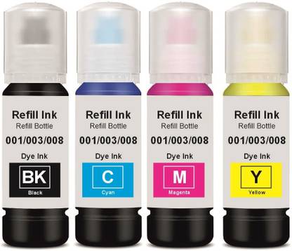 verena 003/005/008 Refill Ink Compatible for L3100,L3101,L3110,L3115,3150 Printer 70ML Black + Tri Color Combo Pack Ink Bottle