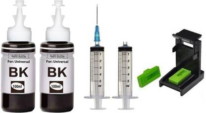 verena Refill ink Compatible For PG 47/Cl 57 Cartridge (SuctionTool+Syringe) 100mlx2 Black Ink Cartridge
