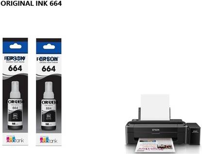 EPS ORIGINAL Epson 664 Eco Tank L130 Single Function INK TANK PRINTER (SET OF 2) Black Ink Bottle