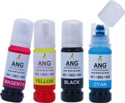 Ang 001/003 Ink For Ep L4150 L4158 L4160 L4168 L5190 L6160 L6161 L6168 L6170 L6171 Black + Tri Color Combo Pack Ink Bottle