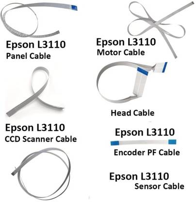 S S Enterprises Combo All Printer FFC Cable for E PSON L3110 (set of 6 cables) Black Ink Toner