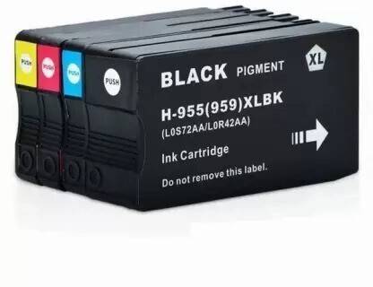 INKTECH 955XL Ink Cartridge Cyan, Magenta, Yellow & Black Black + Tri Color Combo Pack Ink Cartridge