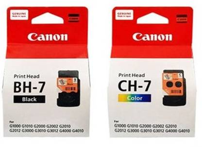 Printhead Canon BH-7 Black & CH-7 Colour Canon G Series G1000, G2000, G3000, G4000 Printer Black + Tri Color Combo Pack Ink Cartridge