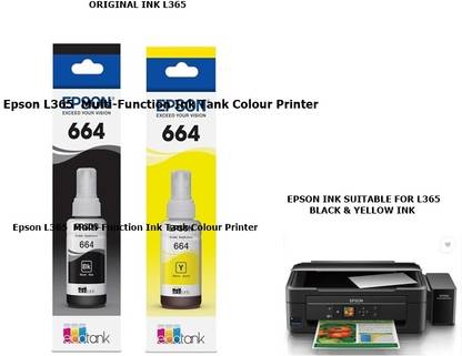 EPS ORIGINAL Epson L365 Multi-function Color Ink Tank Printer Yellow & Black Ink Bottle