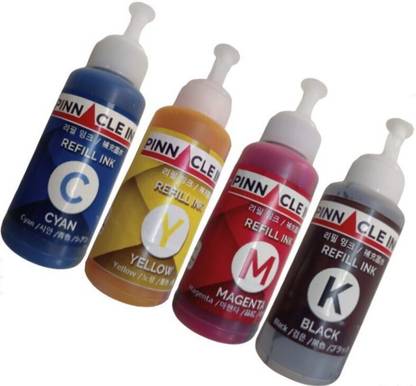 Pinnacle Ink Refill Ink For PIXMA G1010 CMYK Compatible Premium Ink Black + Tri Color Combo Pack Ink Bottle