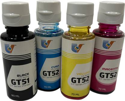 JET TONER Refill Ink Compatible For HP Smart Tank 515 All-in-One Inkjet Printer - GT51 & GT52 REFILL INK - 70 ML EACH Black + Tri Color Combo Pack Ink Bottle