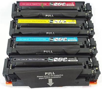 RT 410A Pack 4 Pcs Toner Cartridge Use in HP Color LaserJet M452,477,377 Black + Tri Color Combo Pack Ink Toner