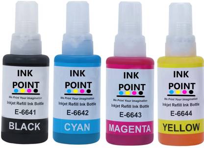 inkpoint Refill Ink For T664 Epson L130,L380,L220,L360,L455 Printers REFILL INK Black + Tri Color Combo Pack Ink Bottle