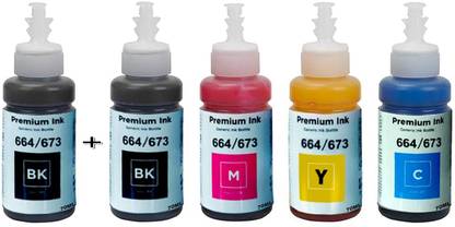 HYNEAR T664 Refill Ink For Compatible for Epson L130, L360, L380, L405 Printers Black + Tri Color Combo Pack Ink Bottle