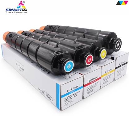 Smart Toner Cartridge Npg-45 Multi-Color-Set For Canon Ir Adv C5045, C5051, C5250, C5255 Black + Tri Color Combo Pack Ink Toner