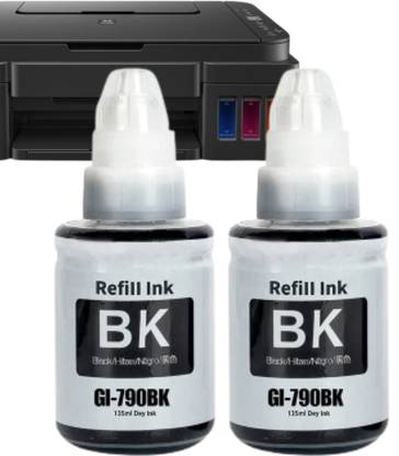 ASV Ink GI 790 Compatible For Canon G1000 G1010 G2000 G2010 G3000 G3010 G4000 G4010 Black - Twin Pack Ink Bottle