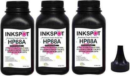 Inkspot 88a Toner Powder for HP Laserjet P1007, P1106, P1108, P1008, M1213nf, M1136 Black Ink Toner Powder