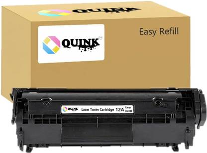 QUINK Easy Refill 12A for HP Q2612A Toner Cartridge LaserJet 1010,1012,1015,1018. Plus Black Ink Cartridge