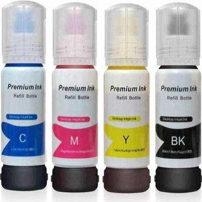 DarkTone 001 / 003 Refill Ink For Use In EcoTank L3151 Printer Black + Tri Color Combo Pack Ink Bottle