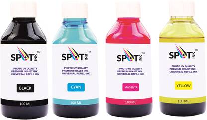 spotink 4 x 100 ml Cartridge Inkjet printer refill ink for HP 678, 802, 901, 818, 21, 22 Black + Tri Color Combo Pack Ink Bottle