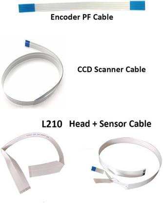 PRINTER PARTNER Eps.on L210 (Set of 4 cables) Head+Sensor, CCD, Encoder PF & White Ink Toner