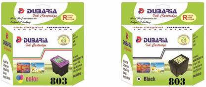 Dubaria 803 Black & TriColor Ink Cartridge Compatible For HP 803 Black & TriColor Ink Cartridge Combo For Use In DeskJet 1112, 1111, 2131, 2132 Printer Tri-Color Ink Cartridge
