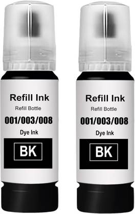 canoff Ink Refill 001 , 003 , L3200 , L3210 , L3211 , L3215,L3216,L3250,L3252 Black - Twin Pack Ink Bottle