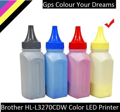 GPS Colour Your Dreams HL-L3270CDW Colour LED Printer Toner Refill For Brother ( Pack Of 4 ) Black - Twin Pack Ink Toner Powder
