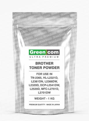 greencom High Quality Toner Powder 1KG Brother TN-2365/1020/2280/750/2025/550/580/2125 Black Ink Toner