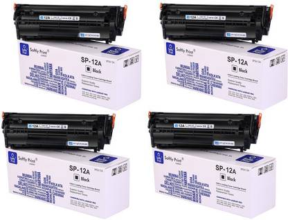 softly print 12A TONER CARTRIDGE COMPATIBLE FOR HP PRINTERS HP PACK OF 4 Black Ink Toner Black Ink Toner