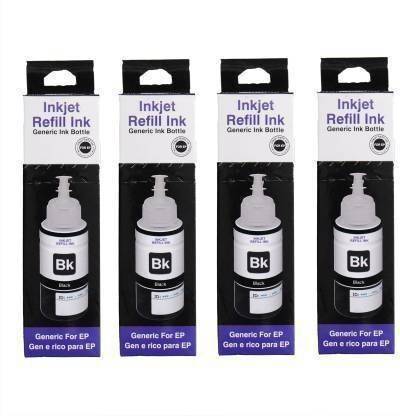 INKTECH 664 Black Ink Bottels 4 Piece Pack: L100 L110 L130 Black Ink Bottle