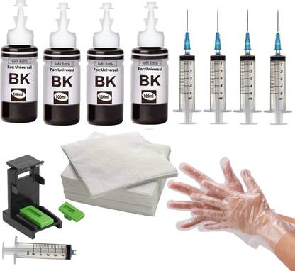 verena Refill Ink Compatible For 818,802,901,703,704,46,88,98 Printer 100ML + ToolKiT + Black Ink Bottle