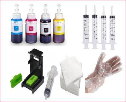 DUPLEX TONER CARTRIDGE Tool Kit Refill ink Black + Tri Color Combo Pack Ink Bottle