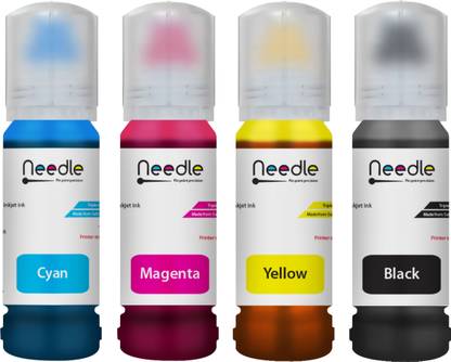 Needle 003 70 gms for L3110 L3150 L3250 L3252 L3115 L3116 L3101 Printers Black + Tri Color Combo Pack Ink Bottle