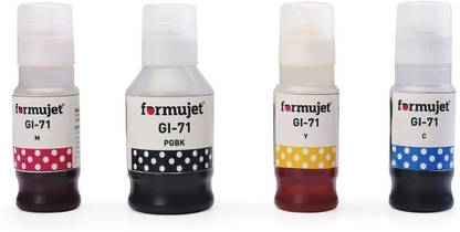Formujet GI 71 Refill Ink 4 Color (C/M/Y/PGBK) Compatible for Can Pixma G1020, G2060 Black + Tri Color Combo Pack Ink Bottle