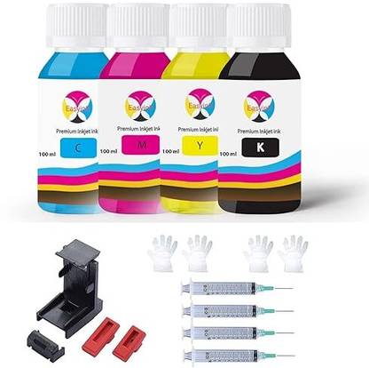 EASYINK Cartridge Refill Ink Kit Black + Tri Color Combo Pack Ink Cartridge
