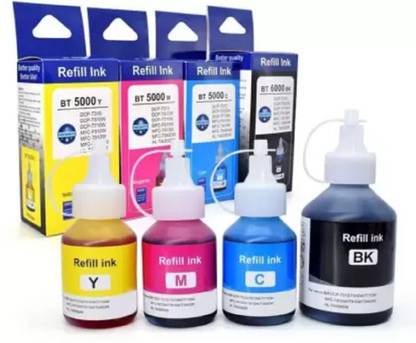 Ang Compatible Refill For Brother DCP-T510W IND Printer Black + Tri Color Combo Pack Ink Bottle