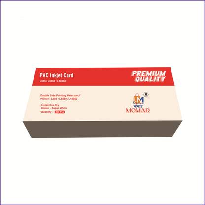 Momad PVC Id card plain white for inkjet printers (pack of 230 card) White Ink Cartridge