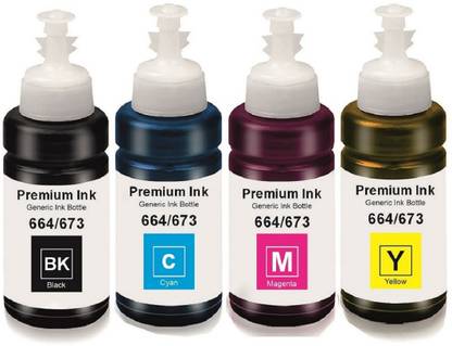 verena T664 Refill Ink Compatible For L130,L350,L355,L365 Printers Black + Tri Color Combo Pack Ink Bottle