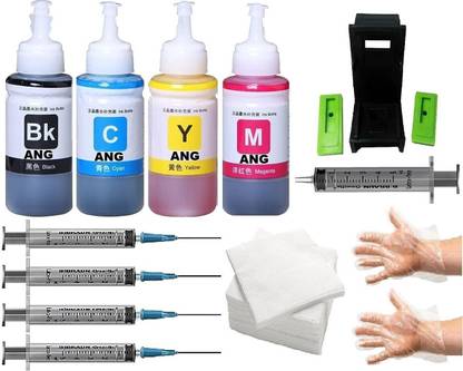 Ang Refill Kit Compatible for HP 2331, HP 1212, HP 4123, HP 3636, Full Set of Refill Black + Tri Color Combo Pack Ink Bottle