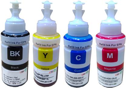 UV Refill Ink Compatible For Ep L350 L355 L360 L365 L455 L550 L1300 Printers Black + Tri Color Combo Pack Ink Bottle