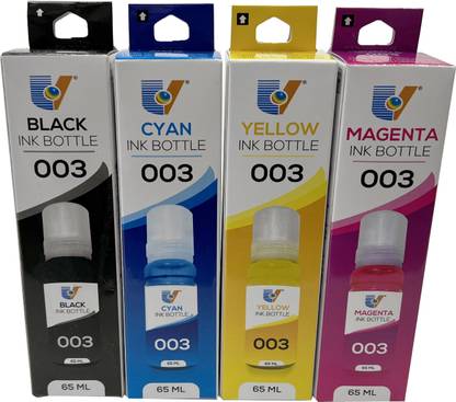 uv infotech Ep 003 Refill Ink Compatible For L3100 L3101 L3112 L3116 L3151 L3156 Series Black + Tri Color Combo Pack Ink Bottle