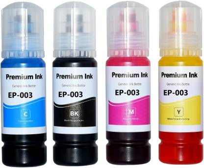 Ang 003 Refill Ink Compatible for EP L3110, L3150, L3116, L3115, L1110, L3151 Black + Tri Color Combo Pack Ink Bottle