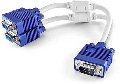 S S Enterprises 300V VGA Dual Monitor Splitter Y Cable for Computer Monitor Black Ink Toner