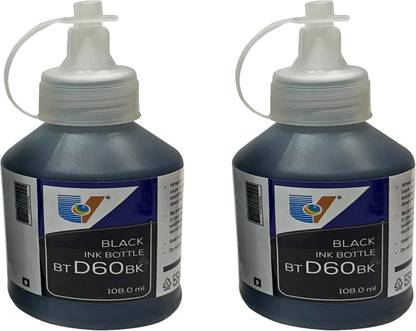 uv infotech Refill Ink Compatible Brother BT60BK DCP T500W T510W T700W T710W T720DW T8200DW Black - Twin Pack Ink Bottle