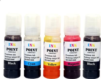 inkpoint Compatible Refill Ink for Epson L3250 WiFi Color Printer 003 Black + Tri Color Combo Pack Ink Bottle
