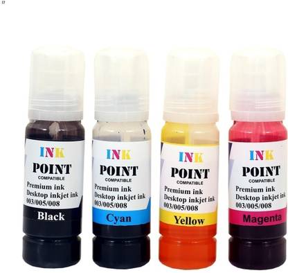 inkpoint 001/ 003 Ink for Epson L3110, L3150, L3250, L3116,L3101 Black + Tri Color Combo Pack Ink Bottle